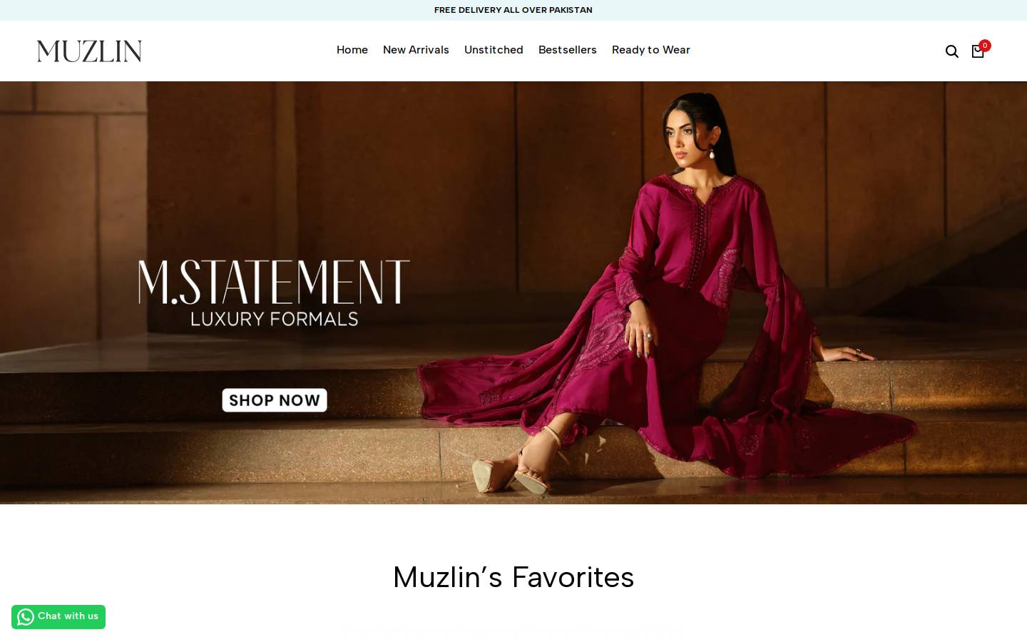muzlinofficial.com homepage screenshot