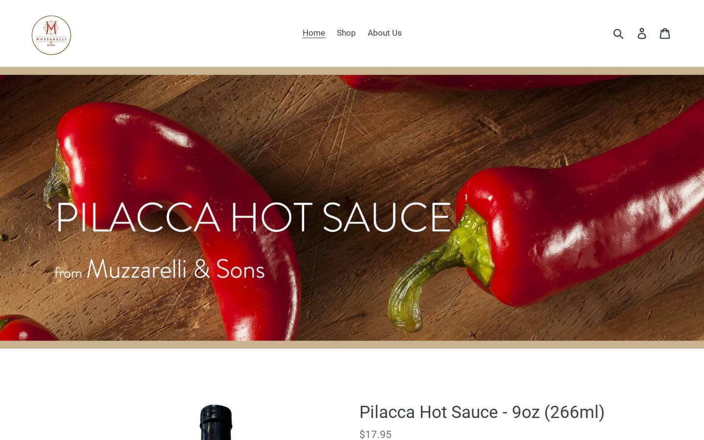 muzzarelliandsons.com homepage screenshot