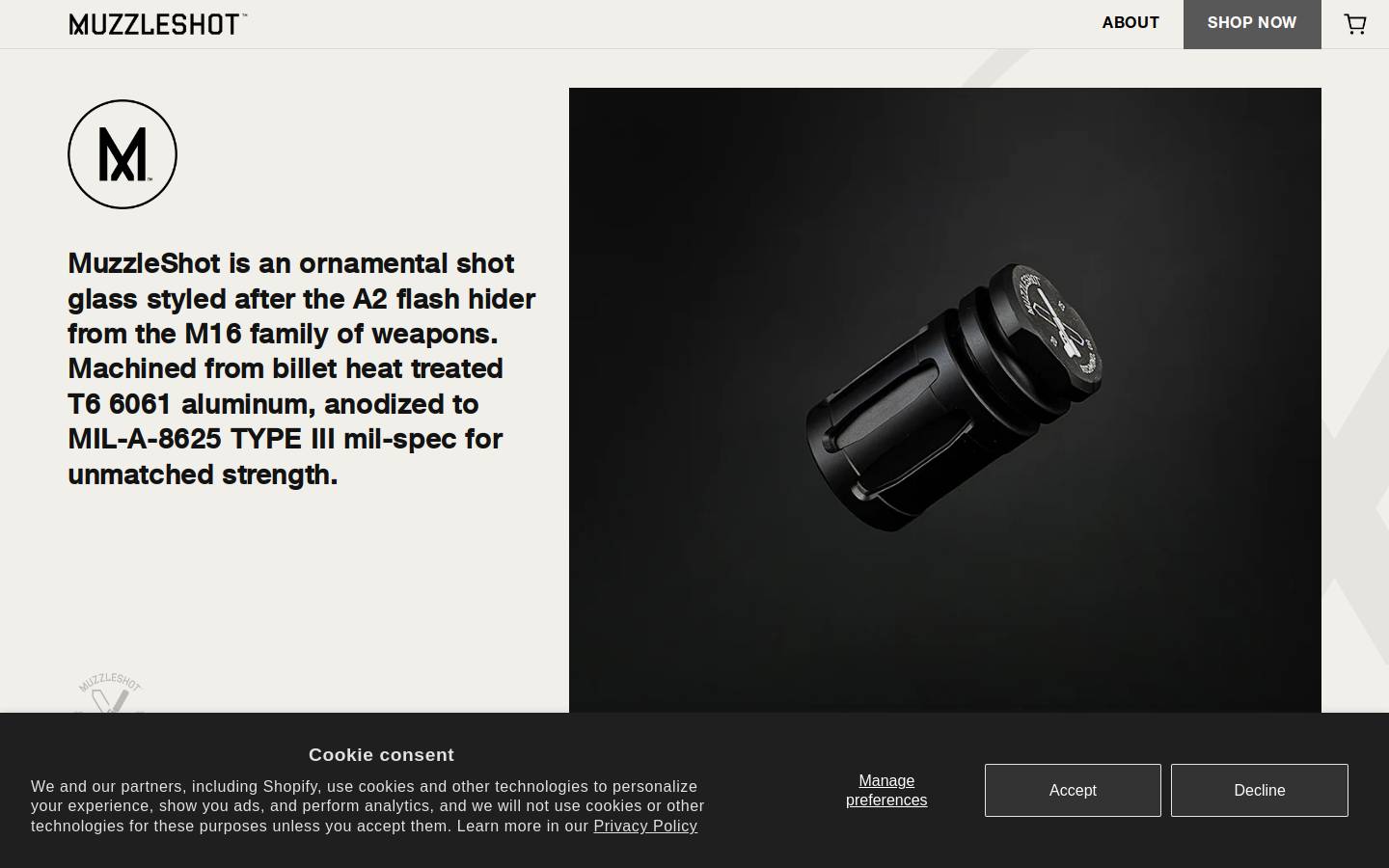 muzzleshot.com homepage screenshot