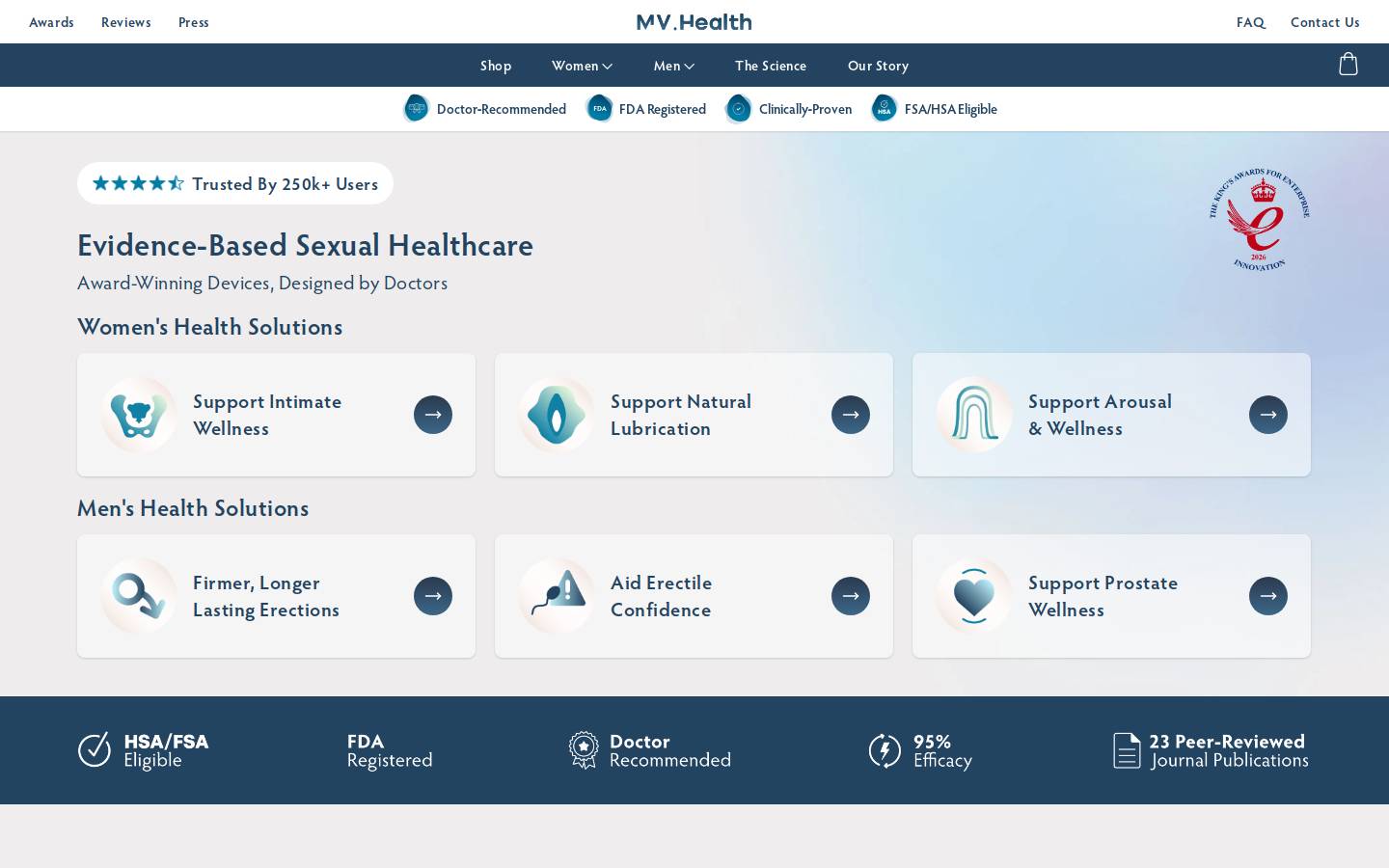 mv.health homepage screenshot