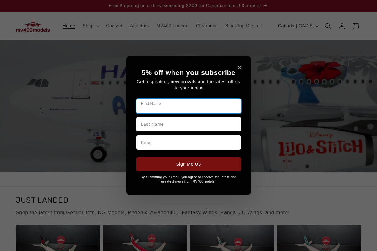 mv400models homepage screenshot