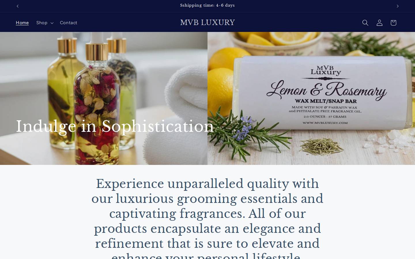 mvbluxury.com homepage screenshot
