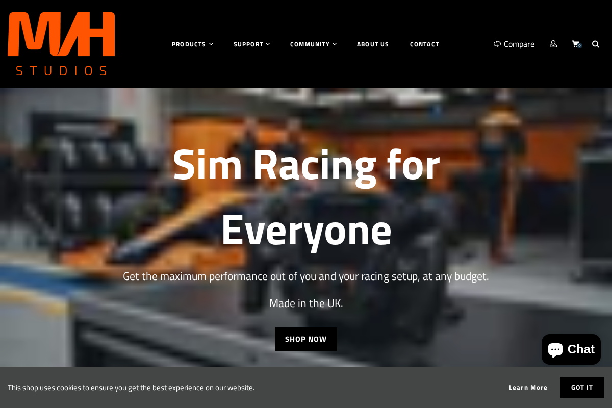 mvhstudios.co.uk homepage screenshot