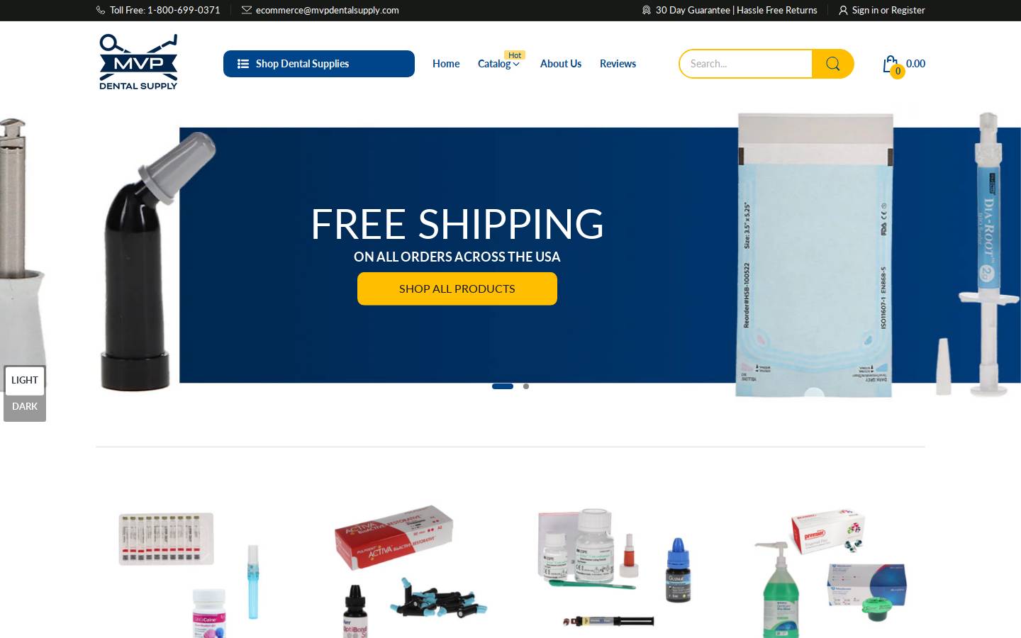 mvpdentalsupply.com homepage screenshot