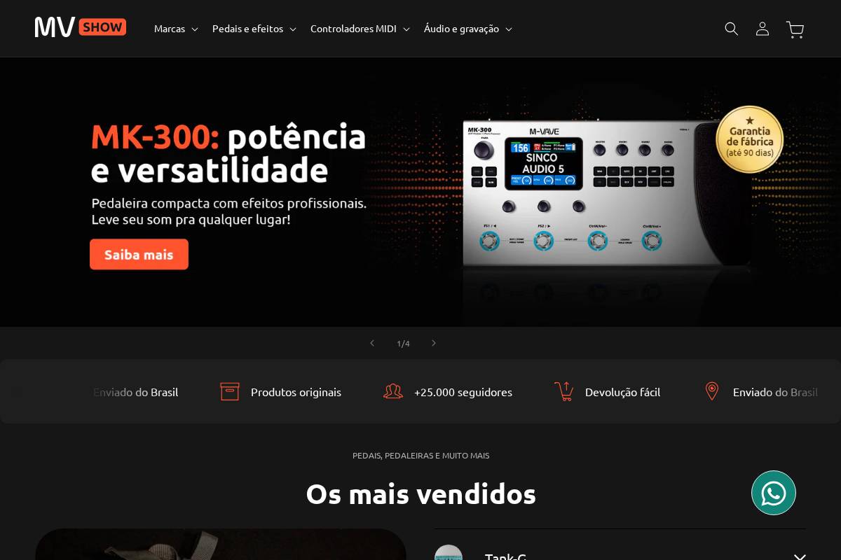 mvshow.com.br homepage screenshot