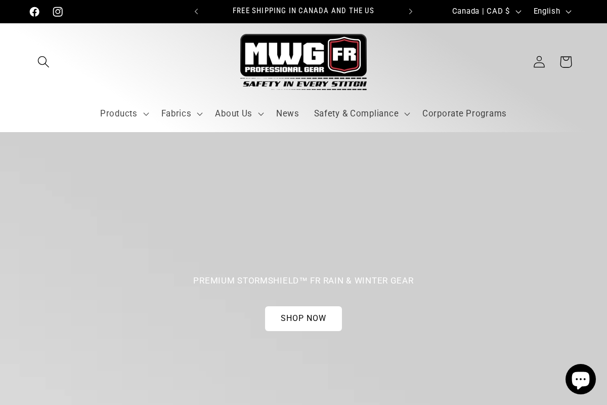 mwgapparel.com homepage screenshot