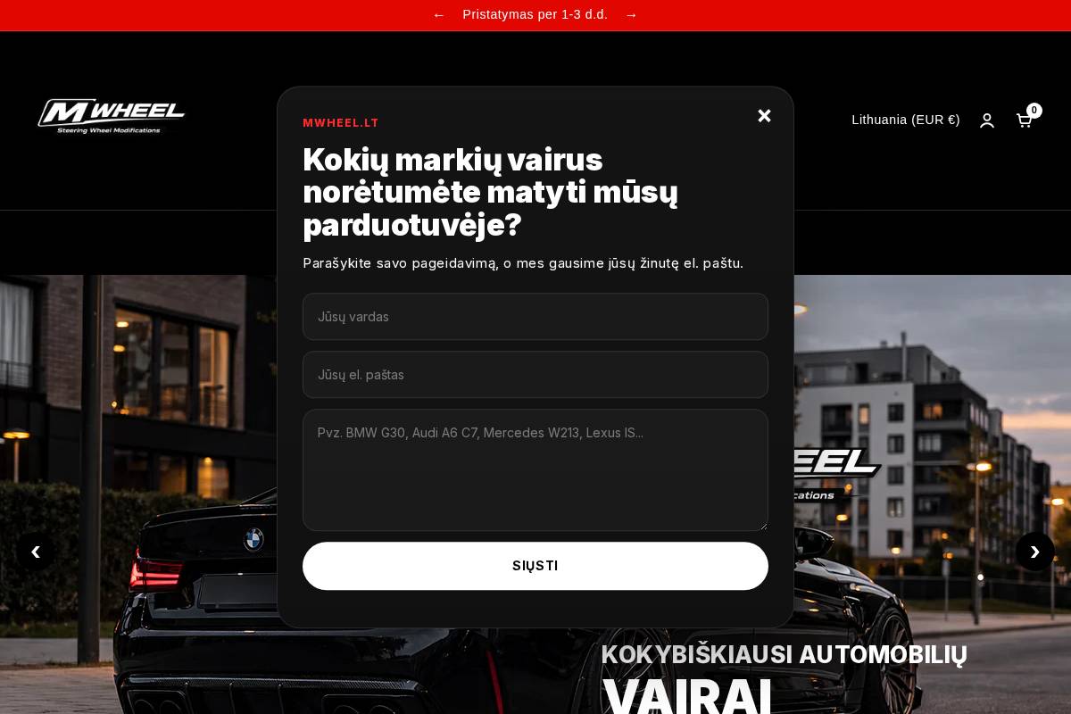 mwheel.lt homepage screenshot