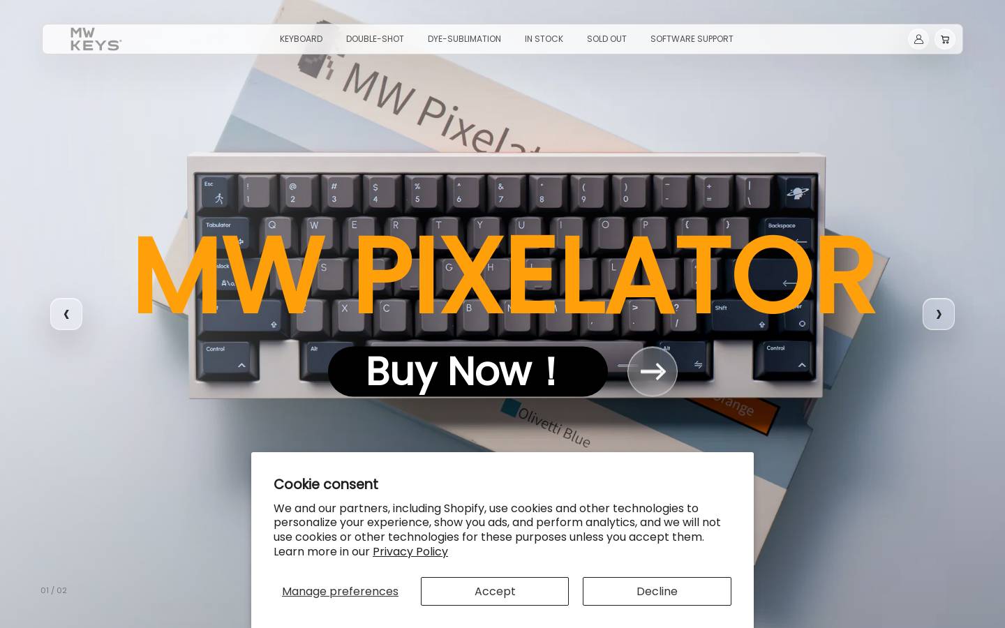 mwkeys.com homepage screenshot