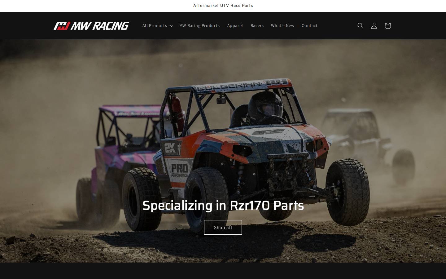 mwracingco.com homepage screenshot