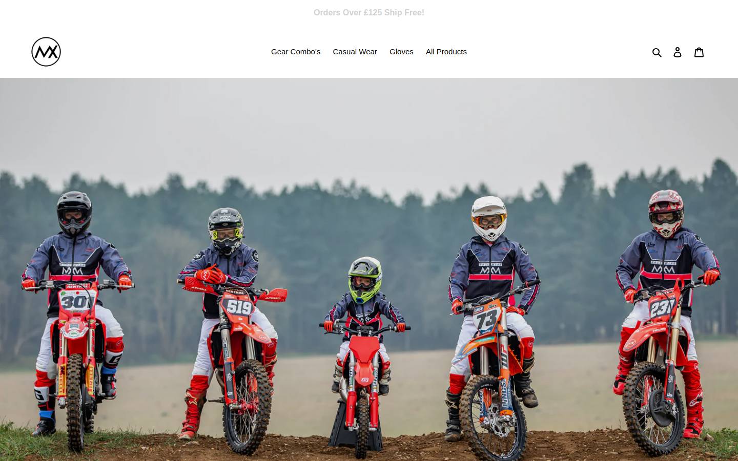 mxmracewear.shop homepage screenshot