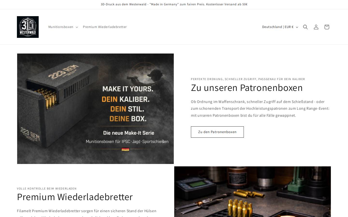 my-ammo-box.com homepage screenshot