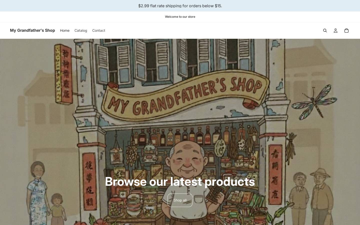 my-grandfathers-shop.com homepage screenshot