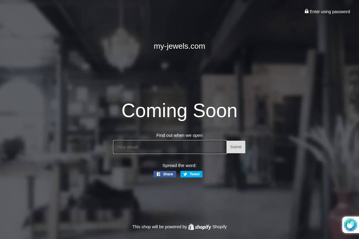 My Jewels homepage screenshot