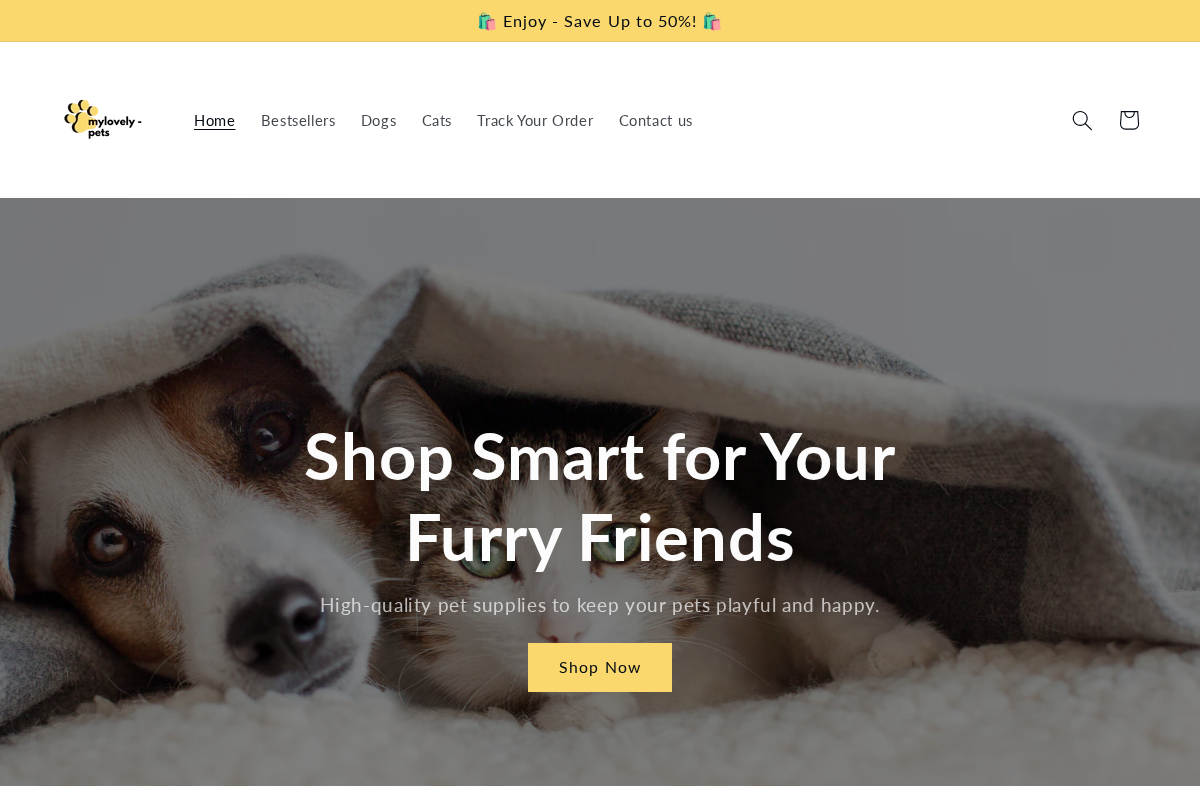 mylovely-pets homepage screenshot