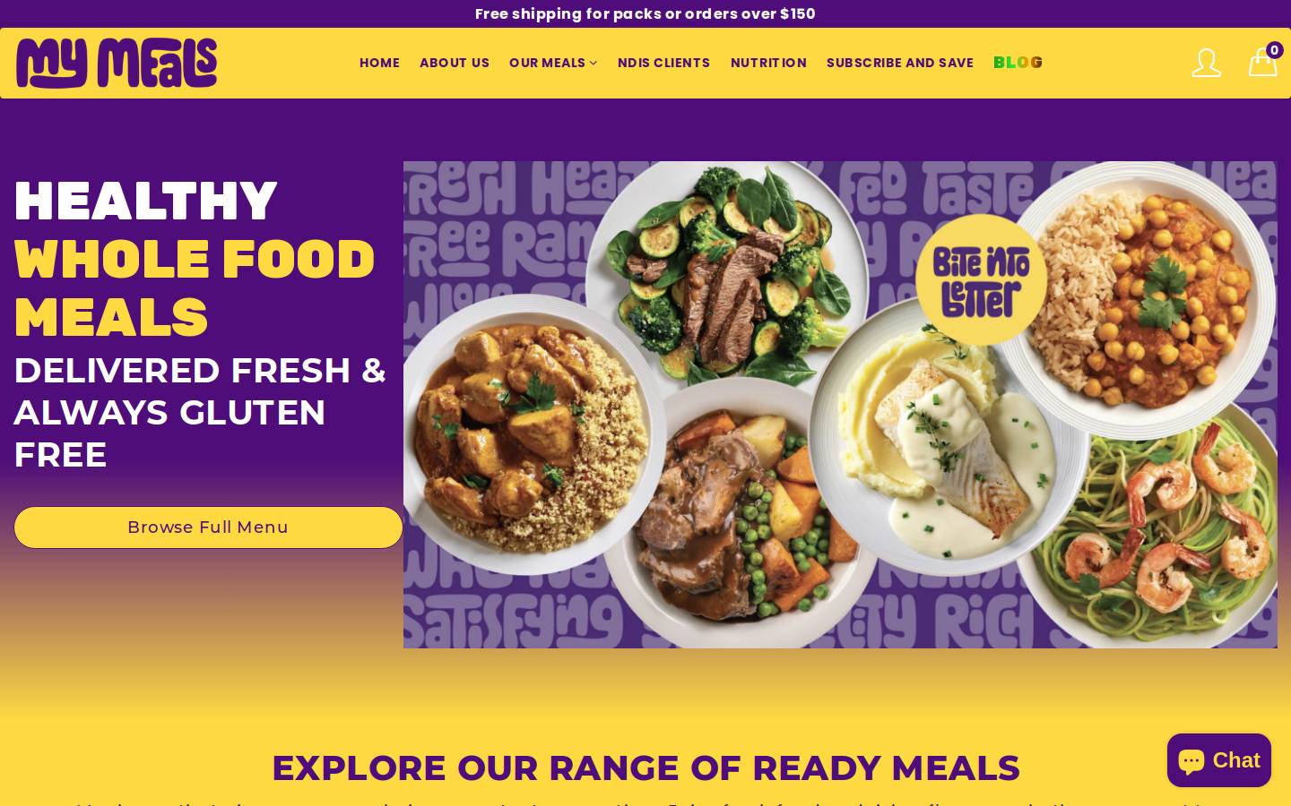 my-meals.com.au homepage screenshot