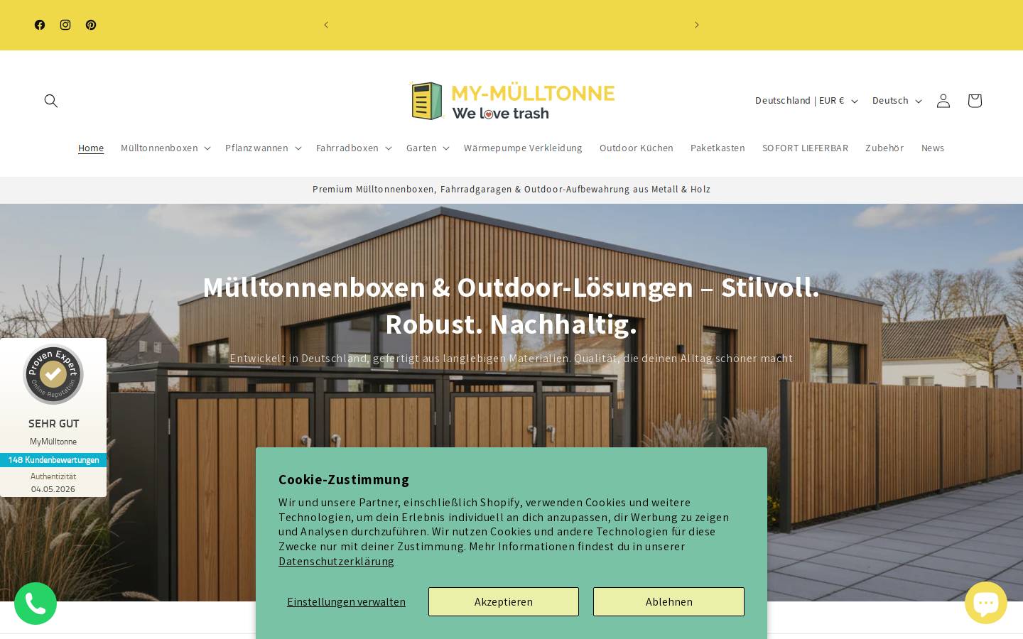 my-muelltonne.com homepage screenshot