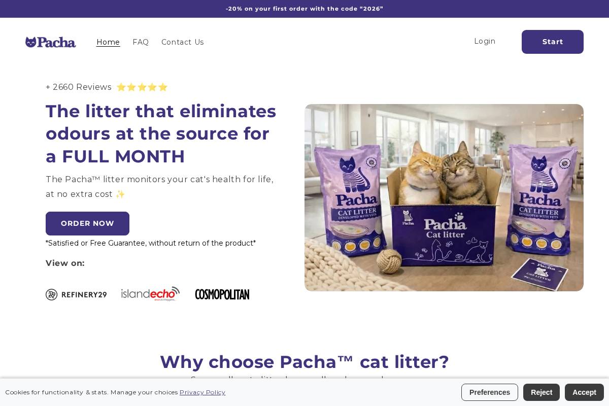 Pacha homepage screenshot