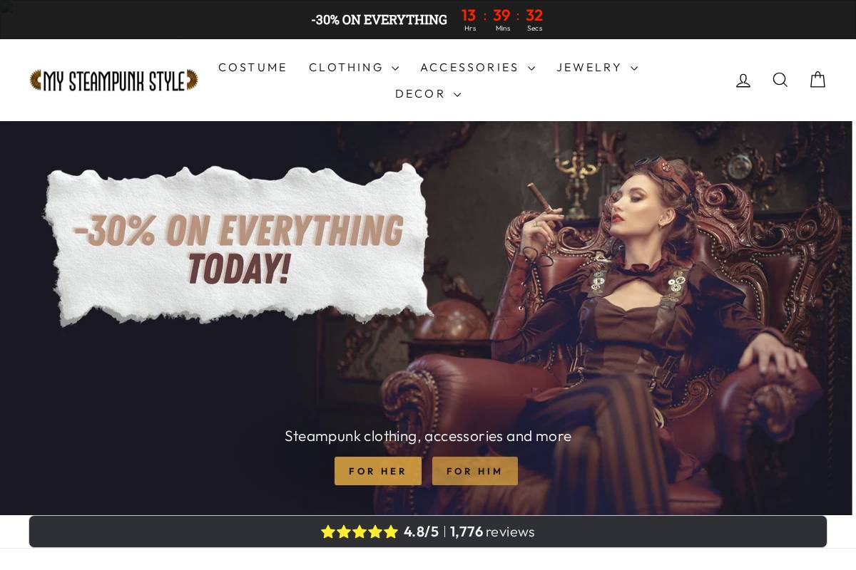My Steampunk Style homepage screenshot