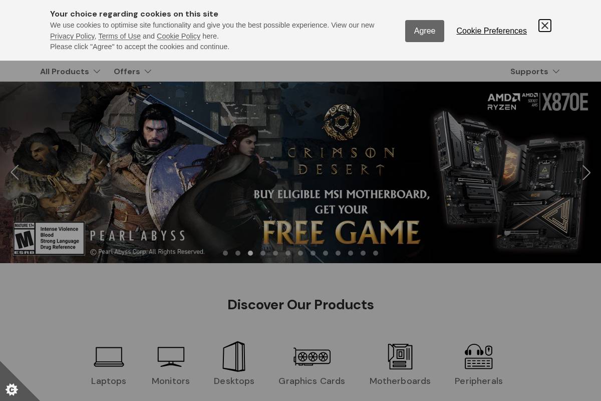 my-store.msi.com homepage screenshot