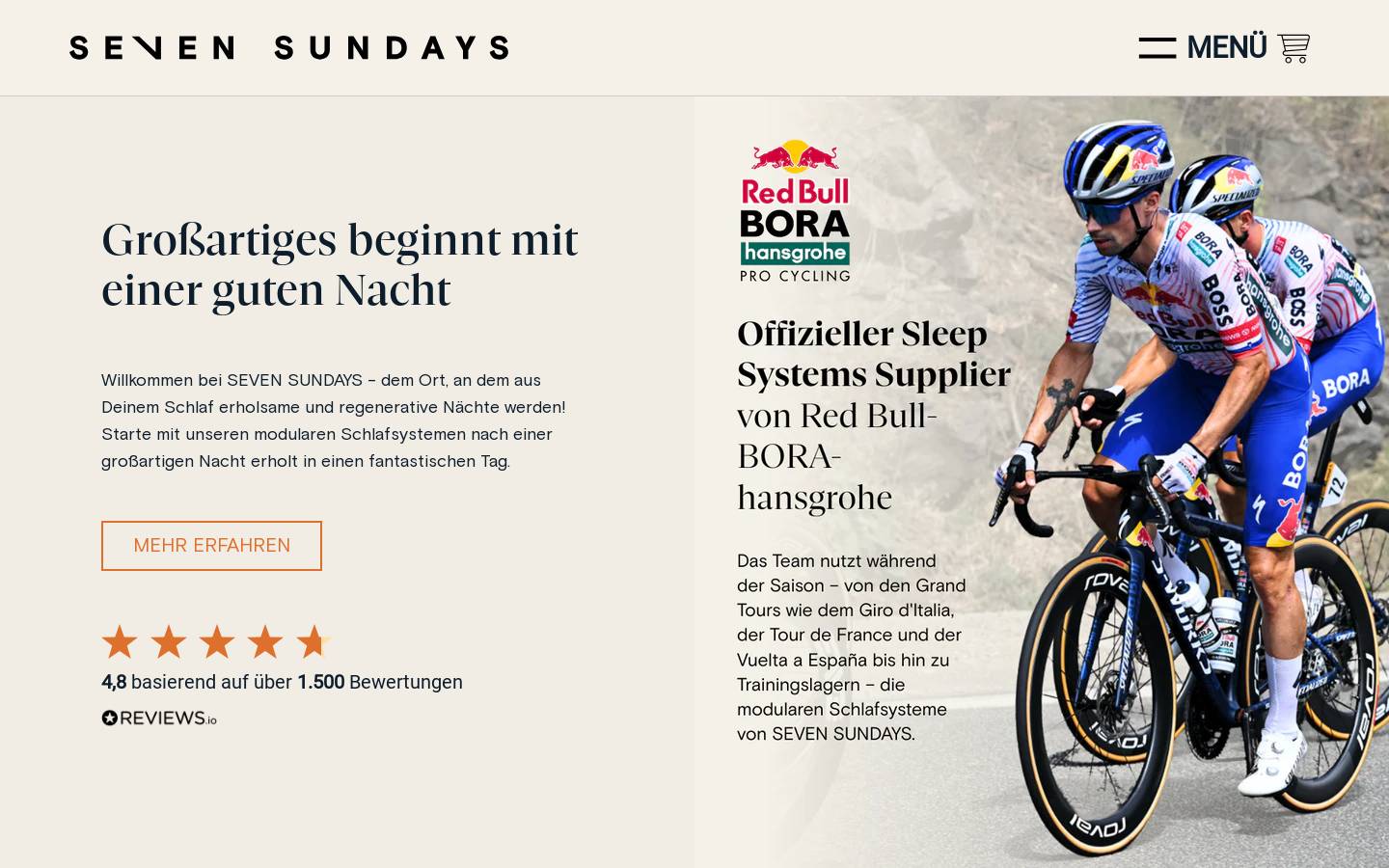 SEVEN SUNDAYS homepage screenshot