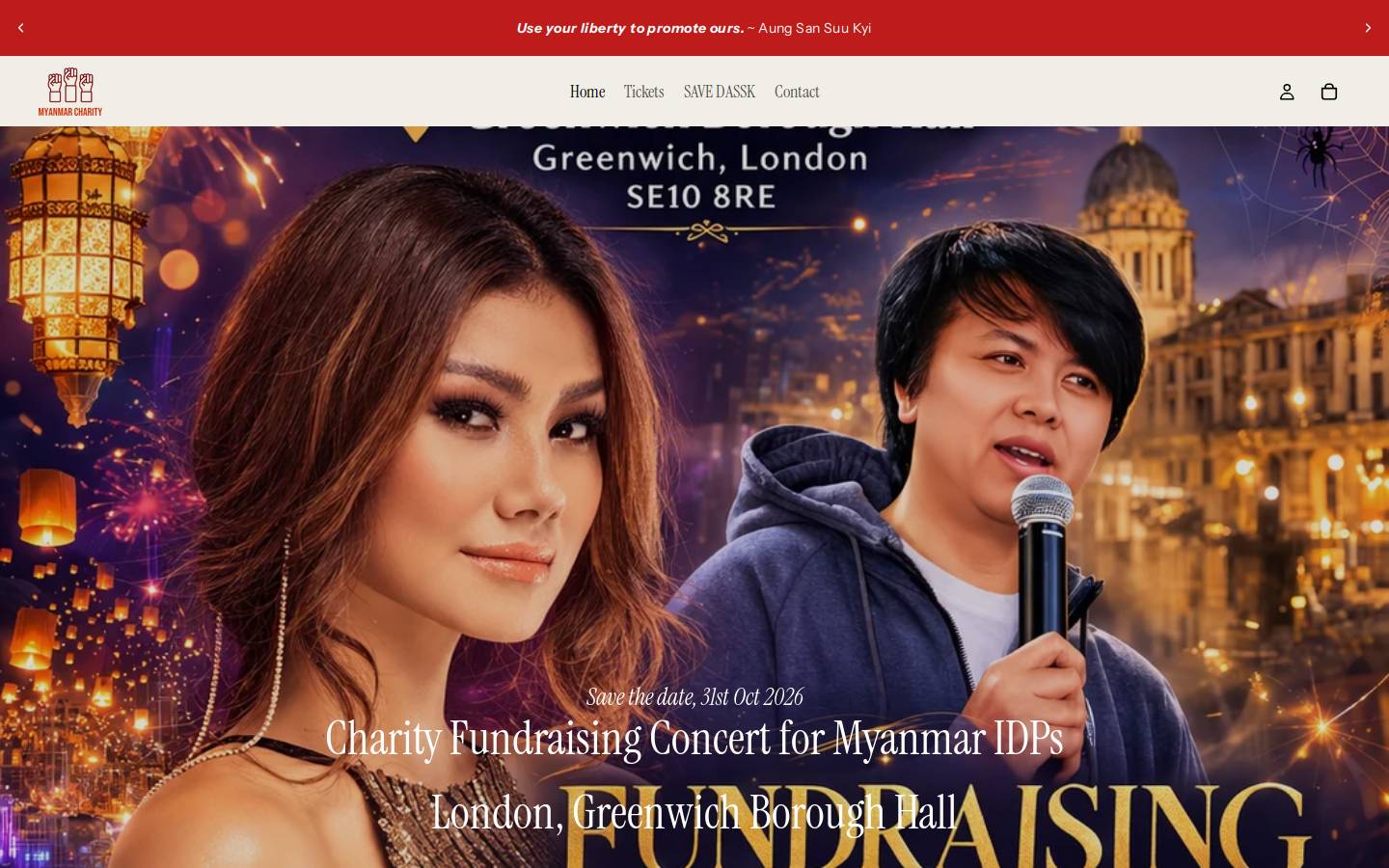 myanmarcharity.org homepage screenshot