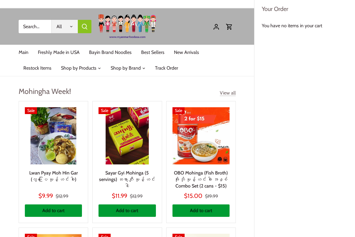 myanmarfoodusa.com homepage screenshot