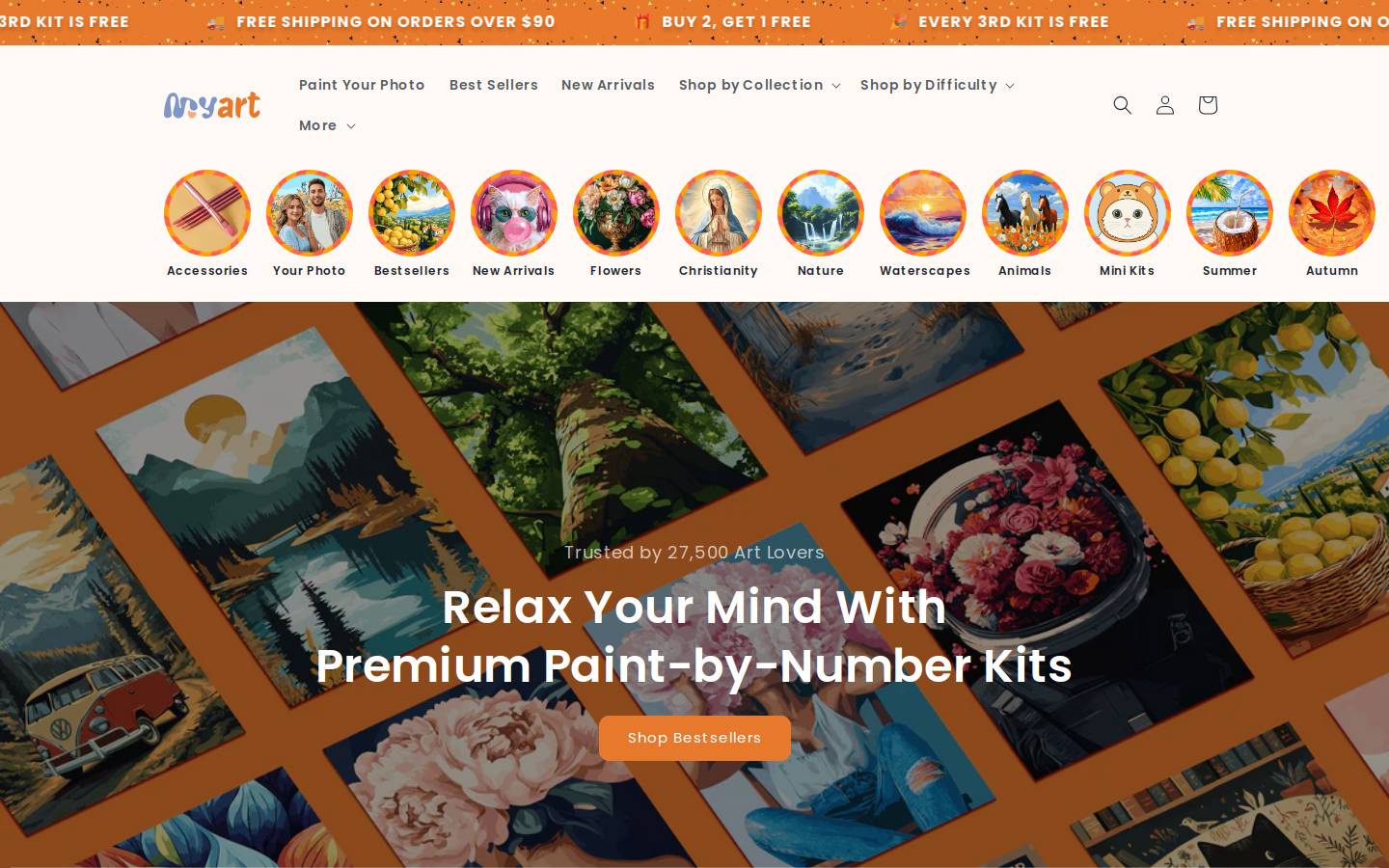 myart-shop.com homepage screenshot