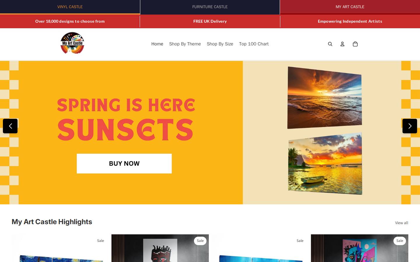 myartcastle.com homepage screenshot