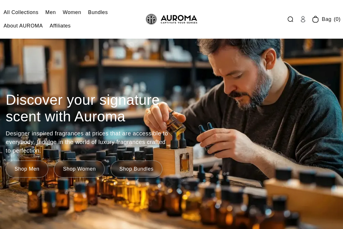Auroma homepage screenshot
