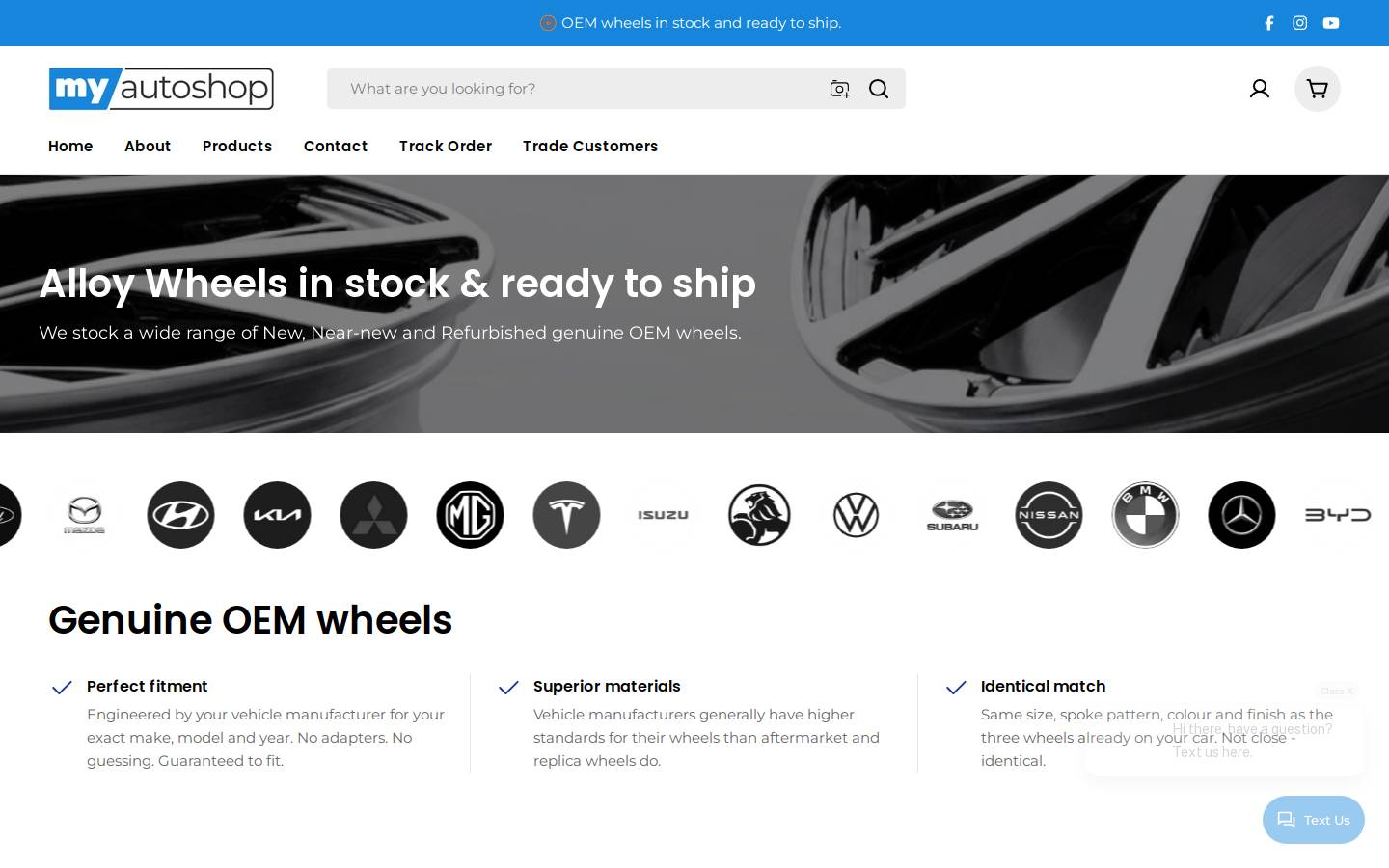 myautoshop.com.au homepage screenshot