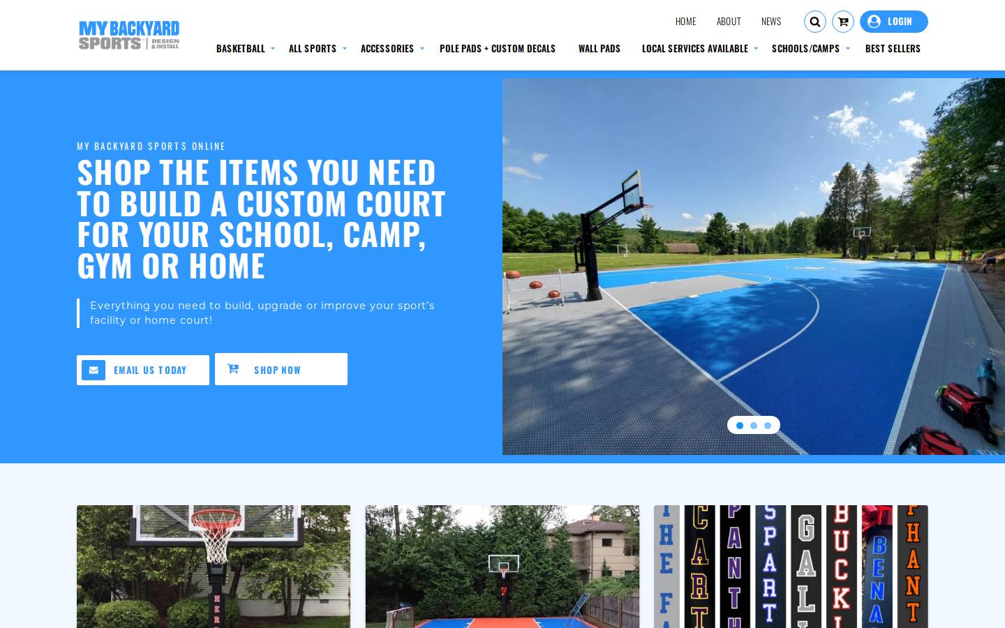 mybackyardsportsonline.com homepage screenshot