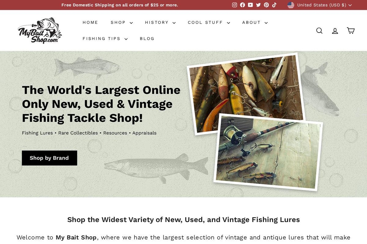 My Bait Shop, LLC homepage screenshot
