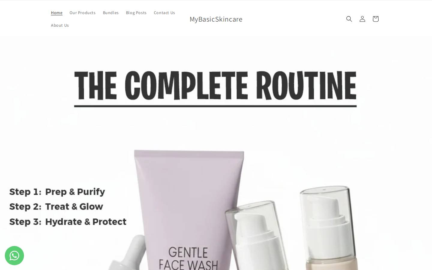 mybasicskincare.com homepage screenshot