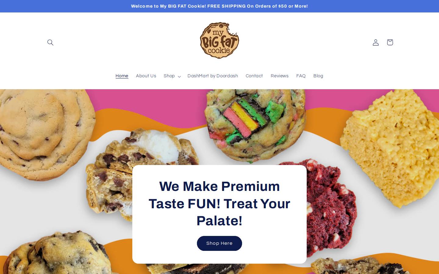 mybigfatcookie.com homepage screenshot