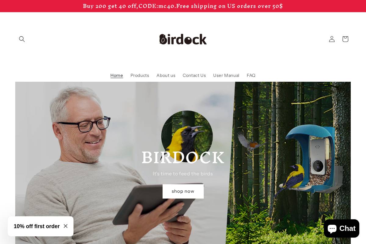 mybirdock.com homepage screenshot