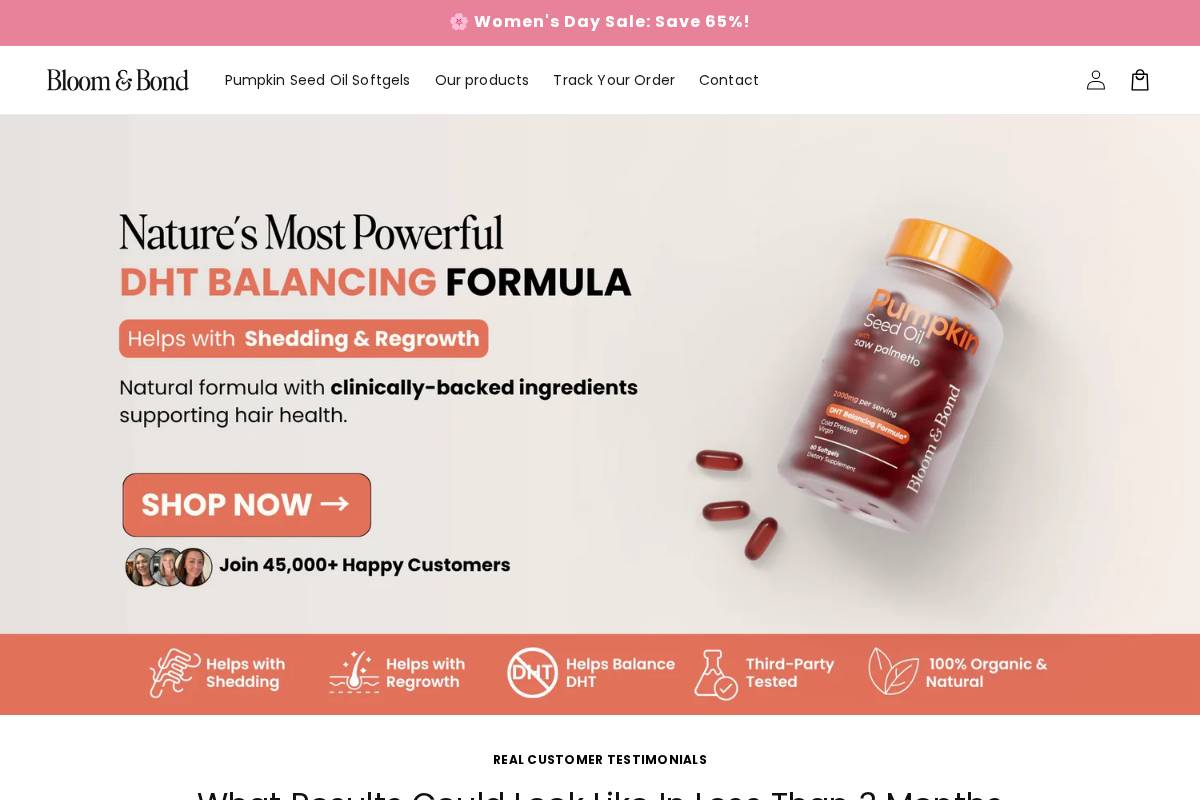 mybloomingbond.com homepage screenshot