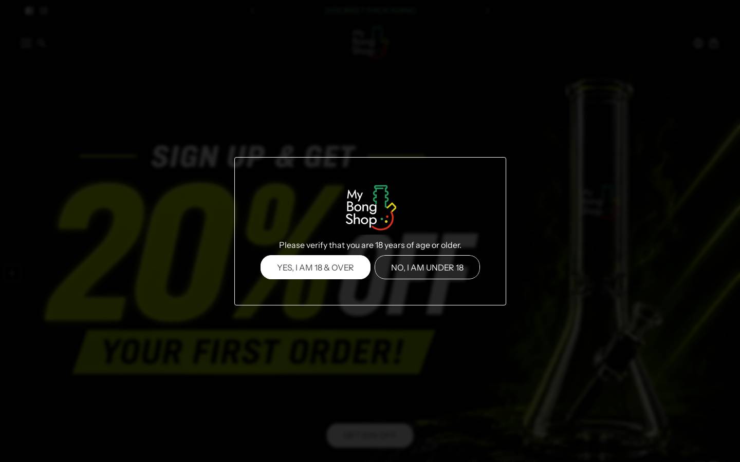 Mybongshop homepage screenshot