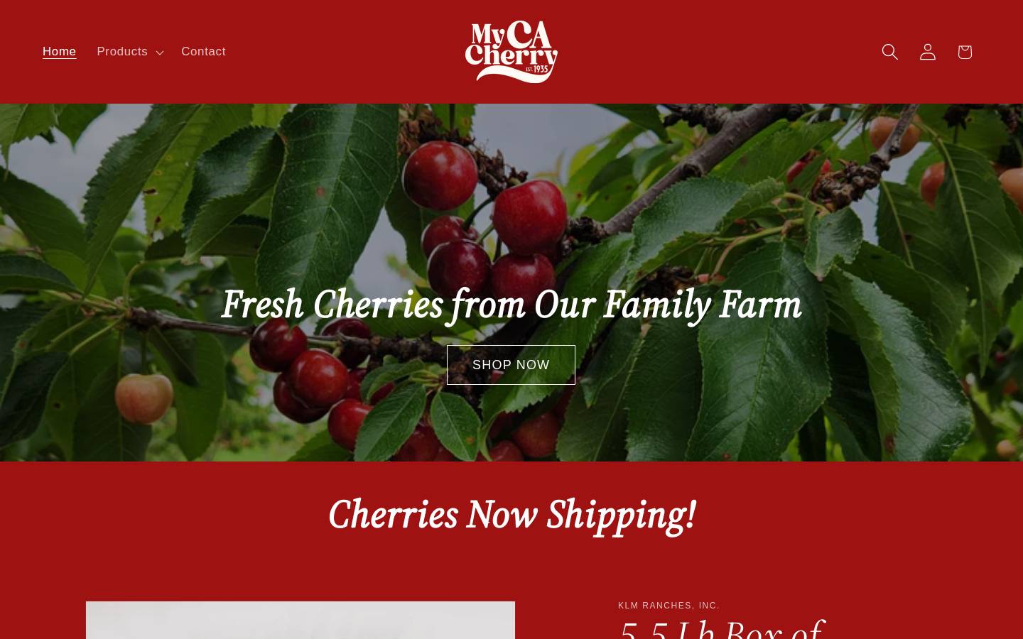 mycacherry.com homepage screenshot