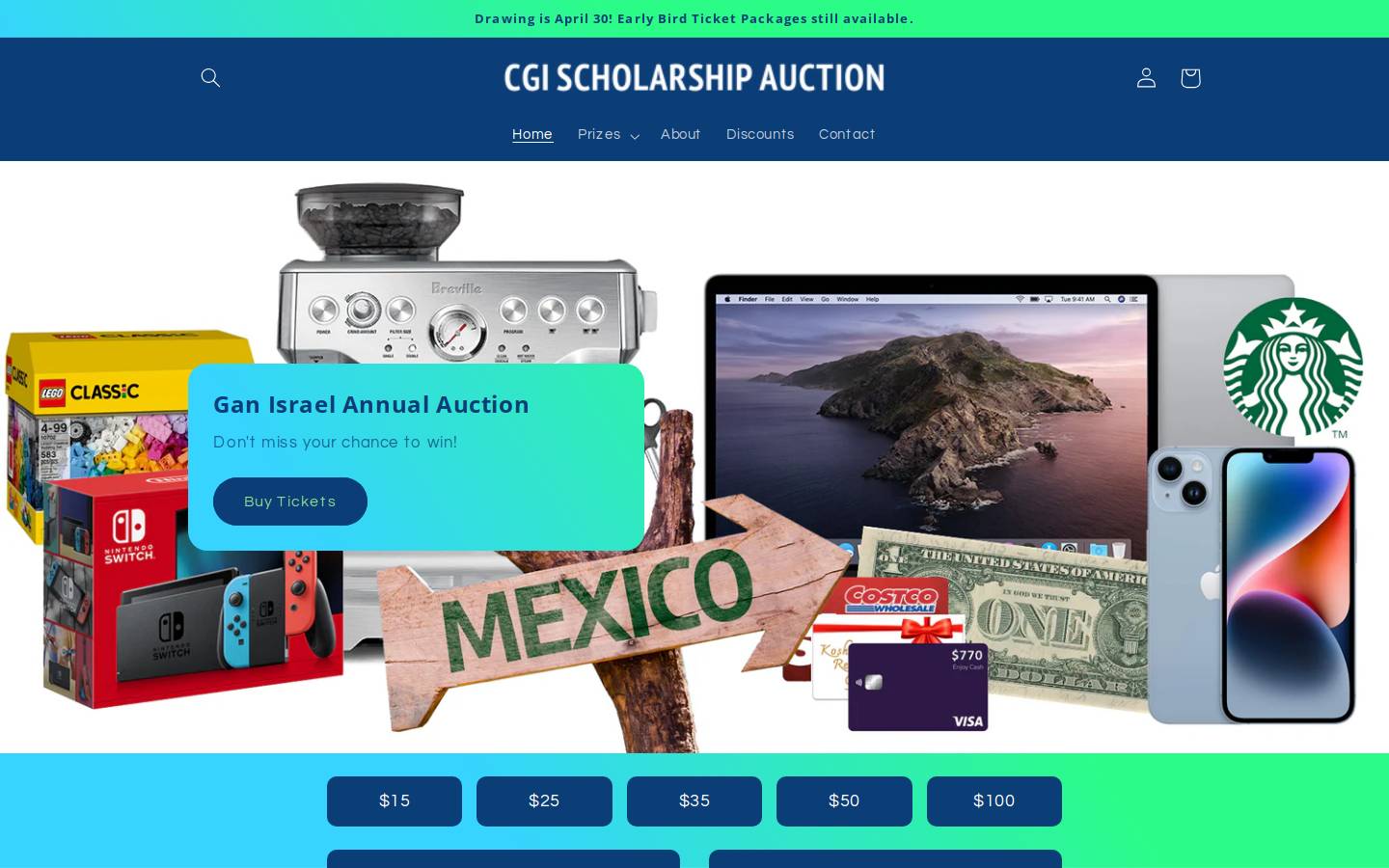 mycampauction.com homepage screenshot
