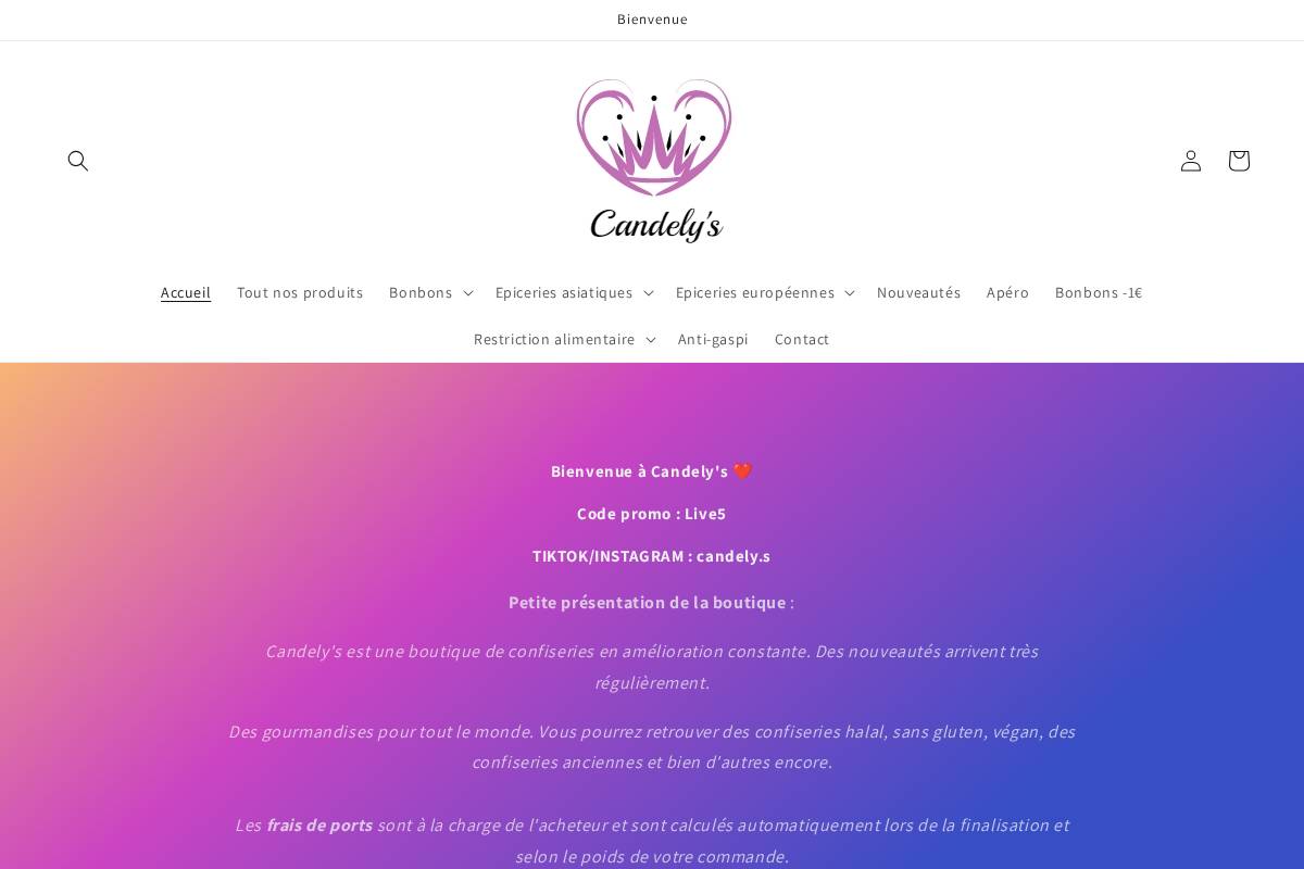 mycandelys.com homepage screenshot