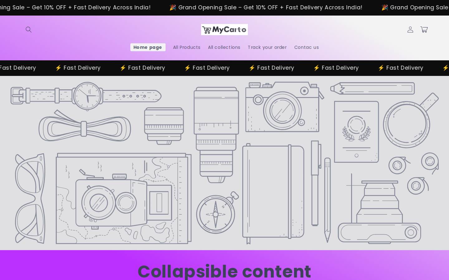 mycarto.in homepage screenshot