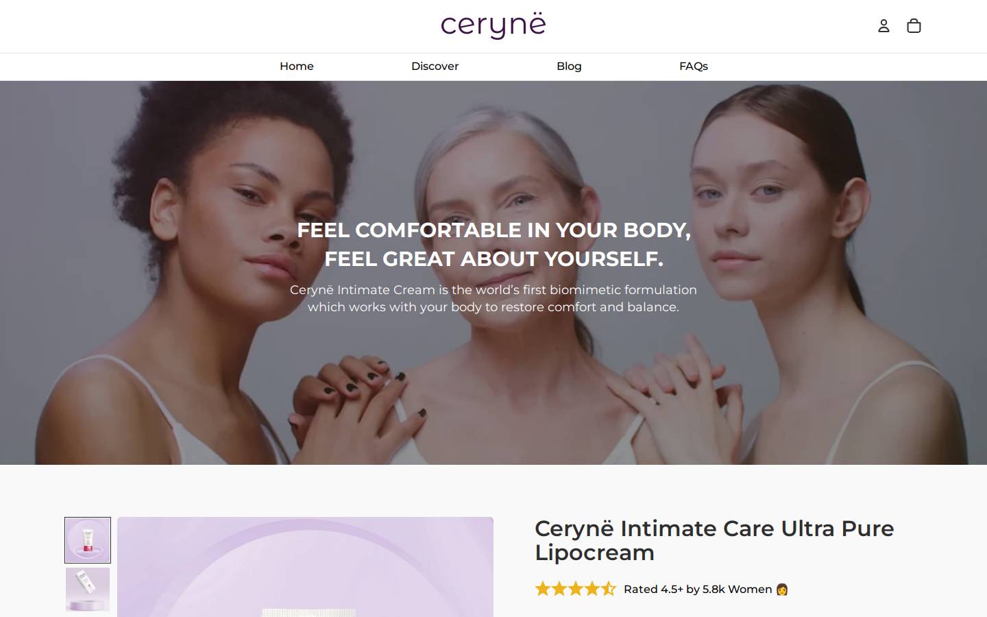 myceryne.com homepage screenshot