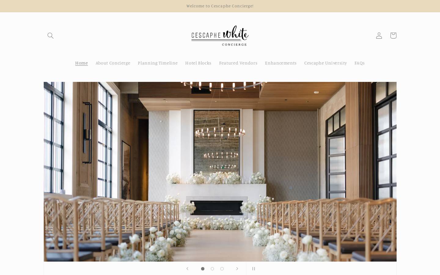 mycescaphewedding.com homepage screenshot