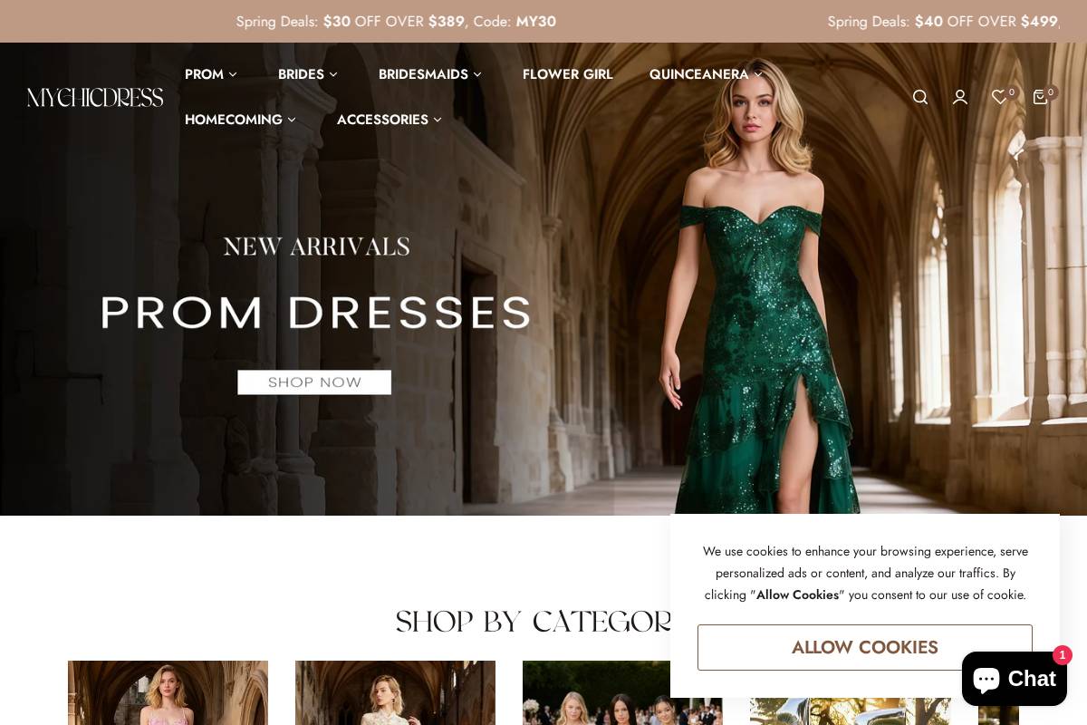 mychicdress.com homepage screenshot