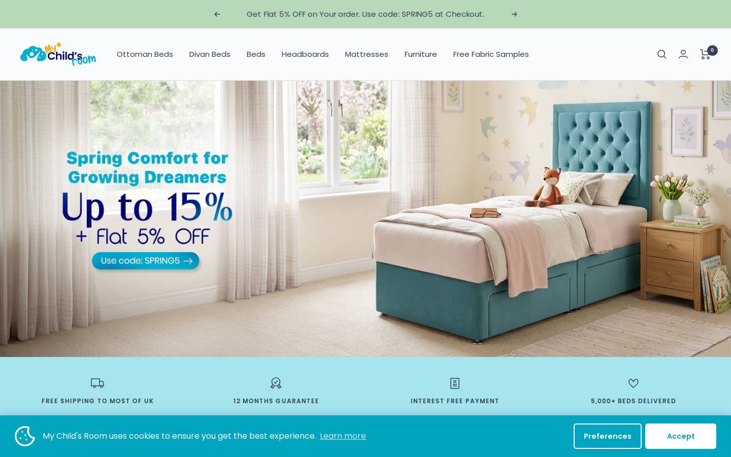 Mychildsroom homepage screenshot