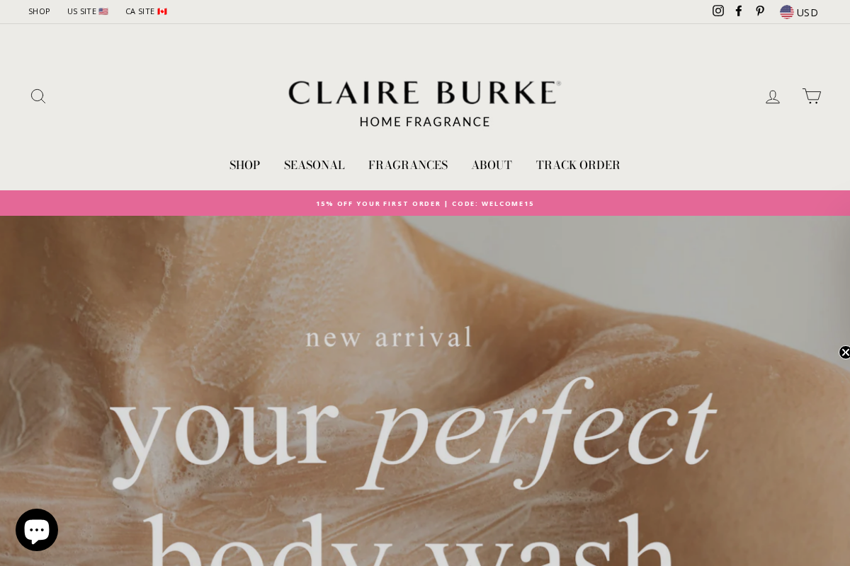 Claire Burke homepage screenshot