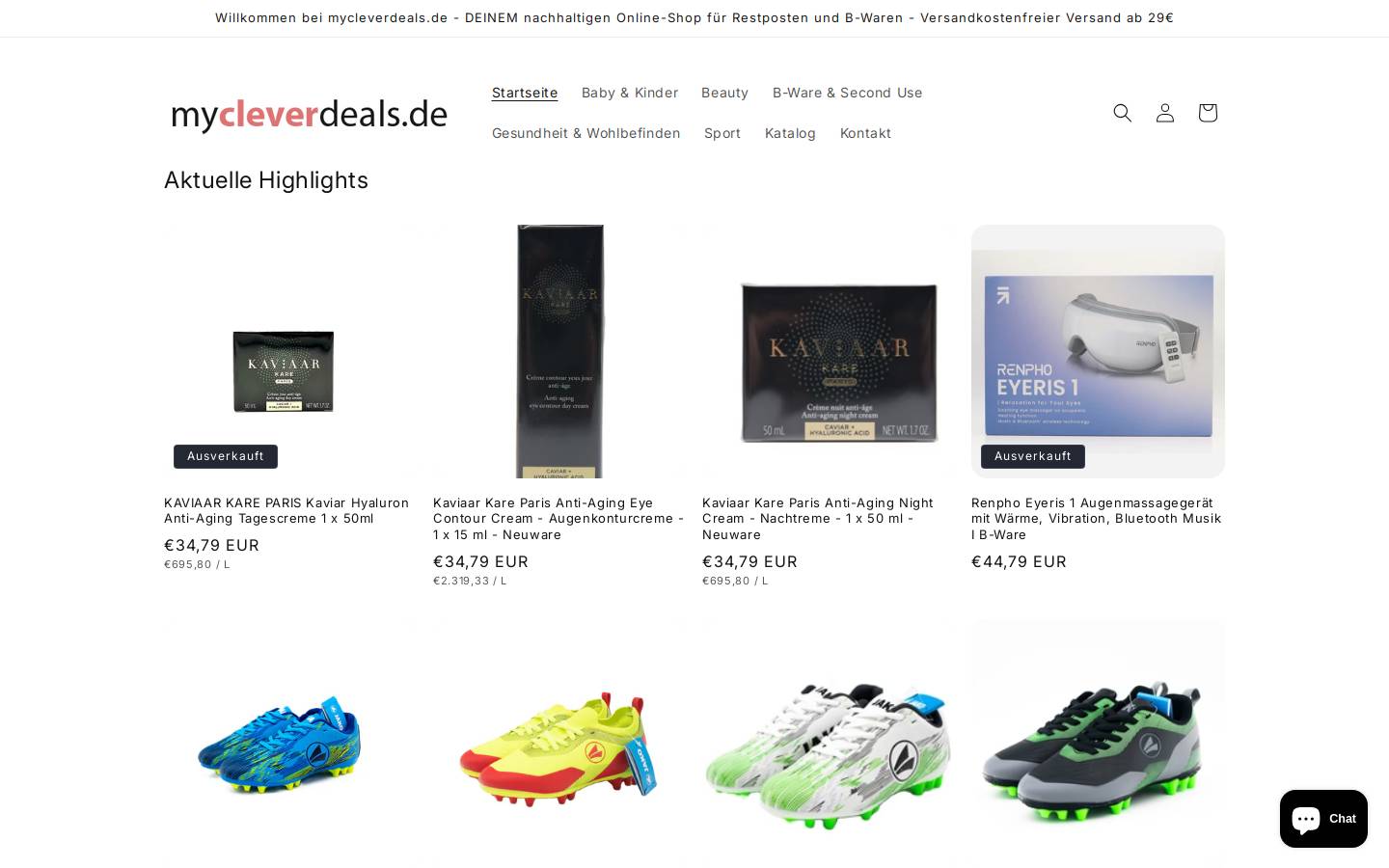 mycleverdeals.de homepage screenshot