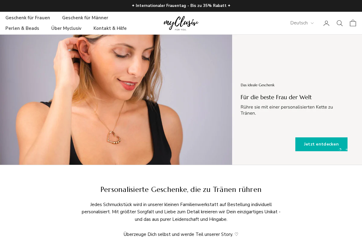 MYCLUSIV homepage screenshot
