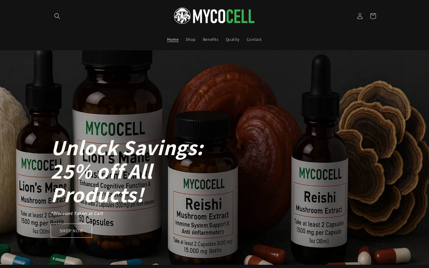 mycocell.com homepage screenshot