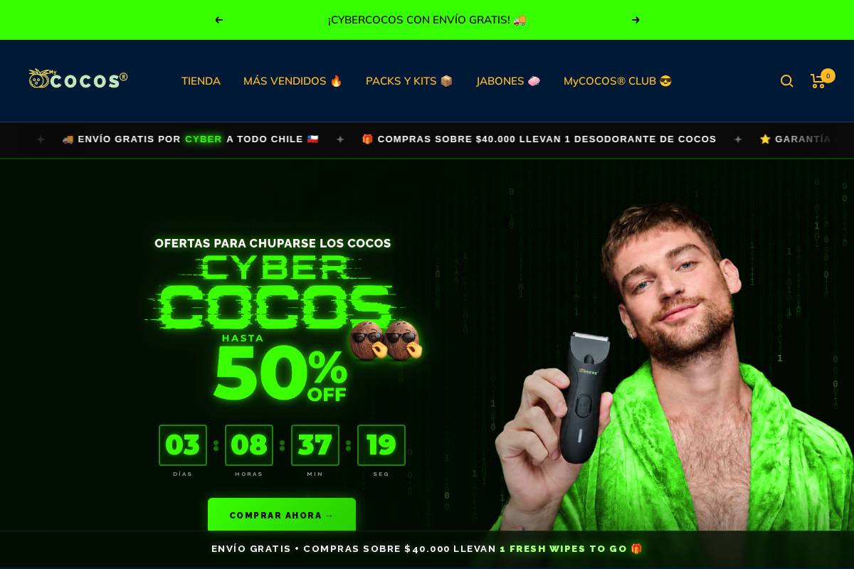 mycocos.cl homepage screenshot